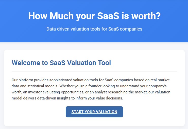 SaaS Valuation Tool Screenshot